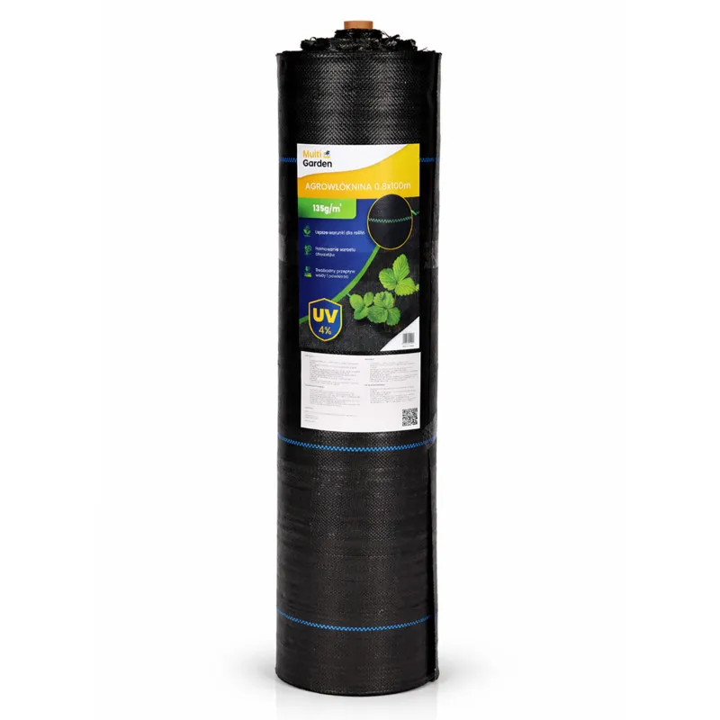 Melns nezāļu apkarošanas agrotīkls 135 g/m² 0,8×100 m MultiGarden