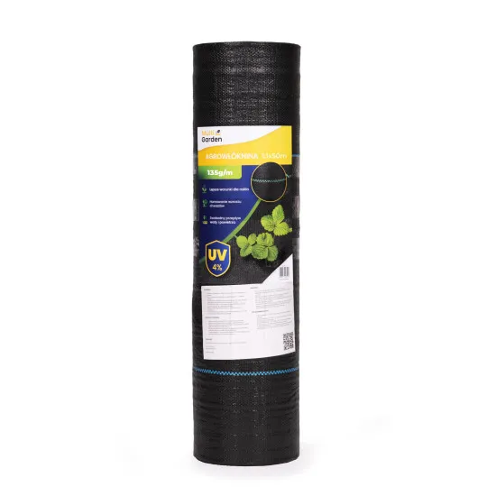 Melns nezāļu apkarošanas agrotīkls 135 g/m² 1,1×50 m MultiGarden