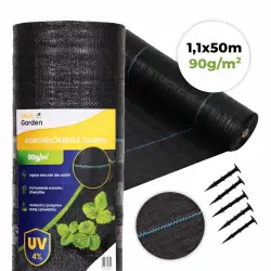 Melns nezāļu apkarošanas agrotīkls 90 g/m² 1,1 × 50 m MultiGarden