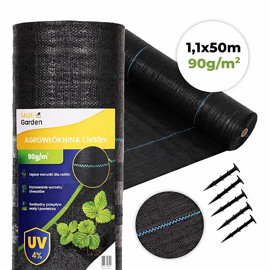 Must umbrohutõrjekangas 90 g/m² 1,1 × 50 m MultiGarden