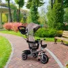 „2-in-1“ trīsriteņu ratiņi, pagriežams sēdeklis, salokāms jumtiņš, smilškrāsā