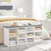 Balts apavu skapis ar pelēku spilvenu ModernHome