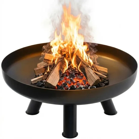 Large solid cast iron garden fire pit 60 cm, perfect for a bonfire