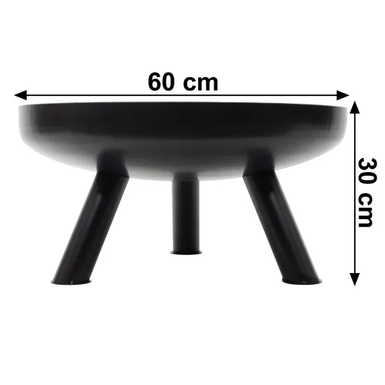 Large solid cast iron garden fire pit 60 cm, perfect for a bonfire