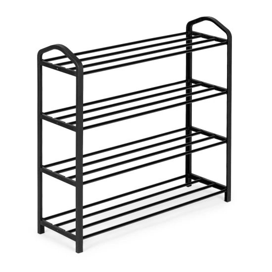 Metāla melna apavu plaukts, 4 plaukti Plaukti ModernHome