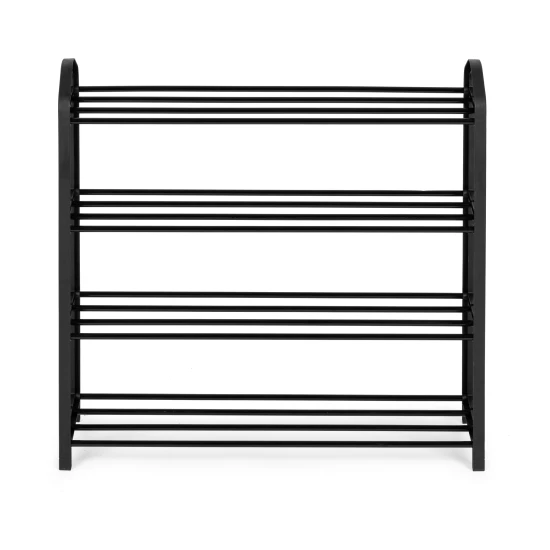 Metāla melna apavu plaukts, 4 plaukti Plaukti ModernHome