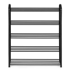 Metāla melna apavu plaukts, 5 plaukti