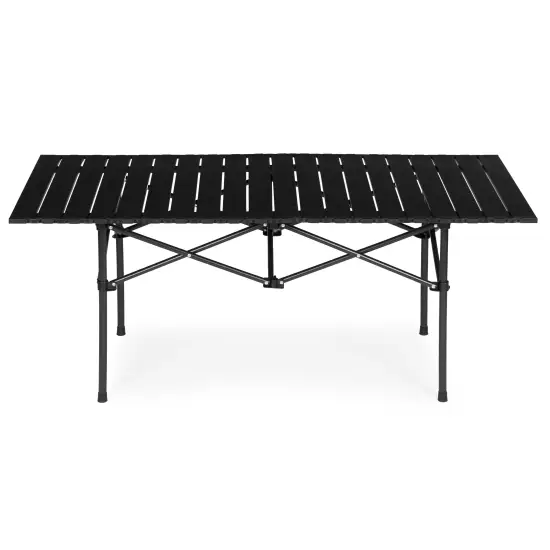 Saliekams melns kempinga galds 120x55 cm MultiGarden