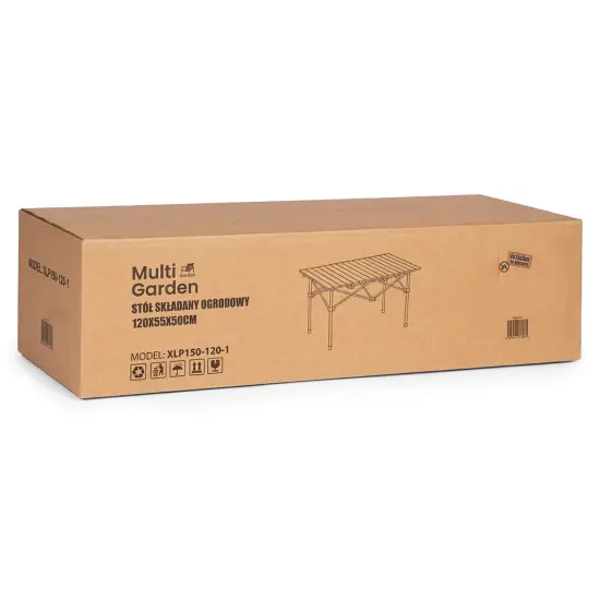 Saliekams melns kempinga galds 120x55 cm MultiGarden