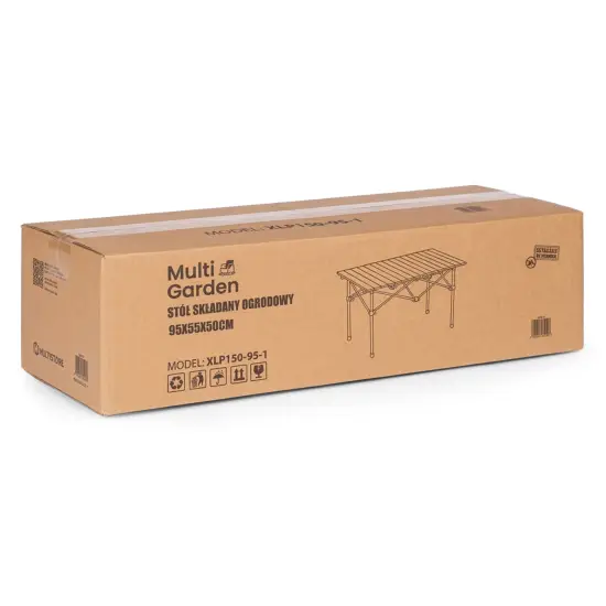 Saliekams melns kempinga galds 95x55 cm ar grozu MultiGarden
