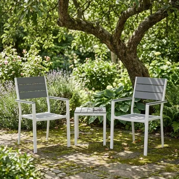 2 pelēku dārza krēslu komplekts MultiGarden