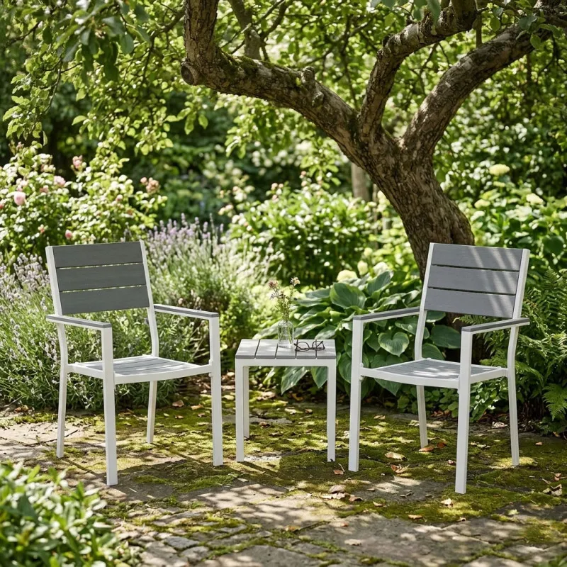 2 pelēku dārza krēslu komplekts MultiGarden
