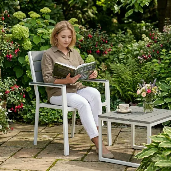 2 pelēku dārza krēslu komplekts MultiGarden