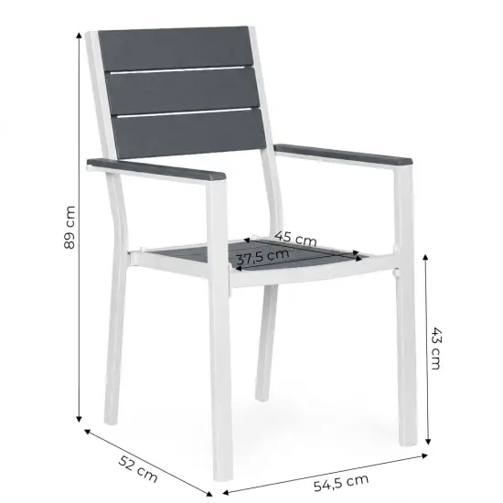 2 pelēku dārza krēslu komplekts MultiGarden