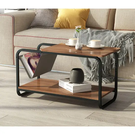 Moderns divlīmeņu kafijas galdiņš „Loft“ stilā