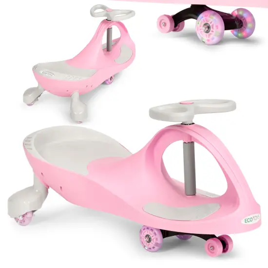 Wiggle rozā auto ar LED riteņiem