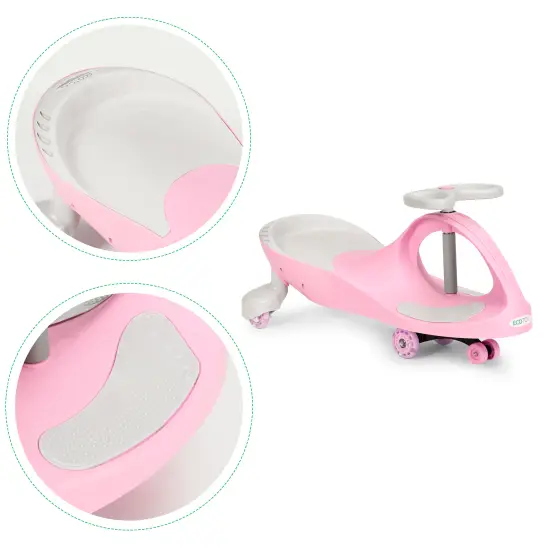 Wiggle rozā auto ar LED riteņiem