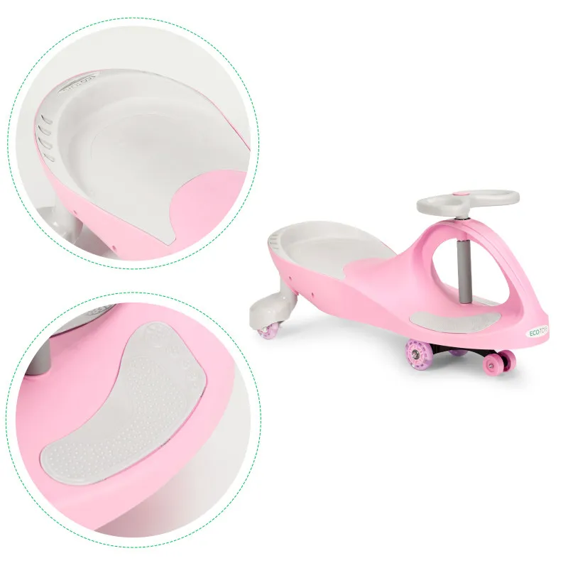 Wiggle rozā auto ar LED riteņiem