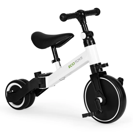 Balts 3 riteņu līdzsvara velosipēds 2-in-1