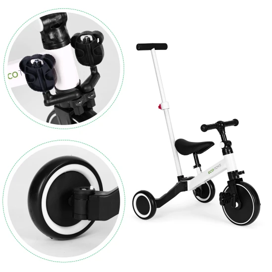 Balts 3 riteņu līdzsvara velosipēds 2-in-1