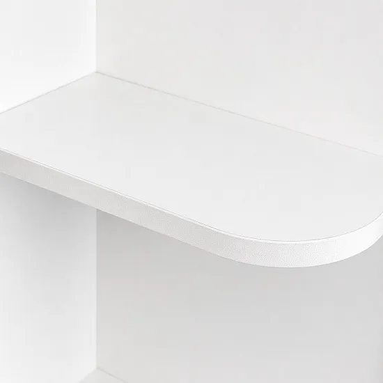 Kosmētikas galdiņš ar spoguli un 3 krāsu LED apgaismojumu, plauktiem, atvilktni un tabureti „ModernHome“