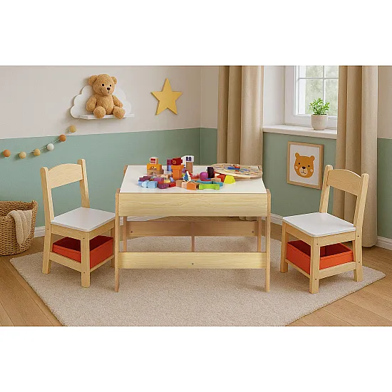 Bērnu mēbeļu komplekts: 2 krēsli un galds Bērnu mēbeles ECOTOYS