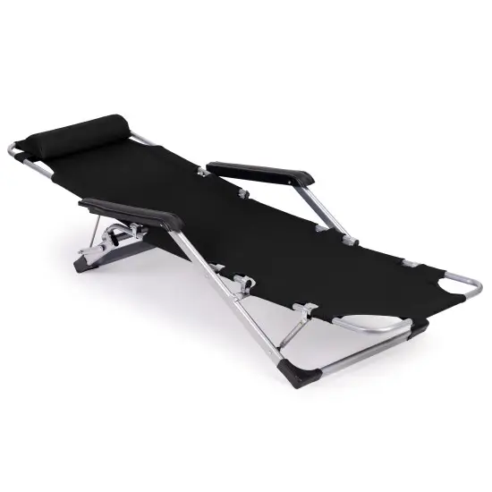 Melns saliekamais dārza/pludmales gultas 2-in-1 MultiGarden
