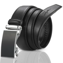 Vīriešu ādas josta ar automātisko sprādzi Darryl (melna)