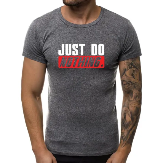 Tamsiai pilki vyriški marškinėliai Just do nothing JS/712005