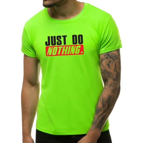 Green neon mens t-shirt Just do nothing JS/712005