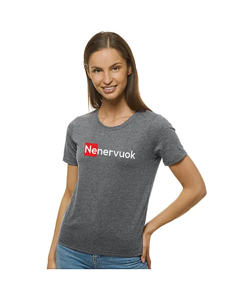 Sieviešu pelēks T-krekls Nenervuok