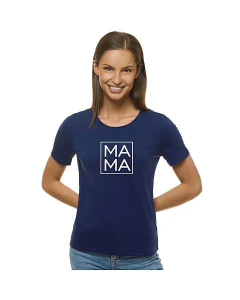 Sieviešu tumši zils T-krekls MAMA