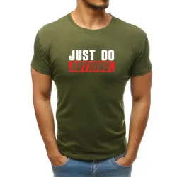 Khaki men's t-shirt Just do nothing