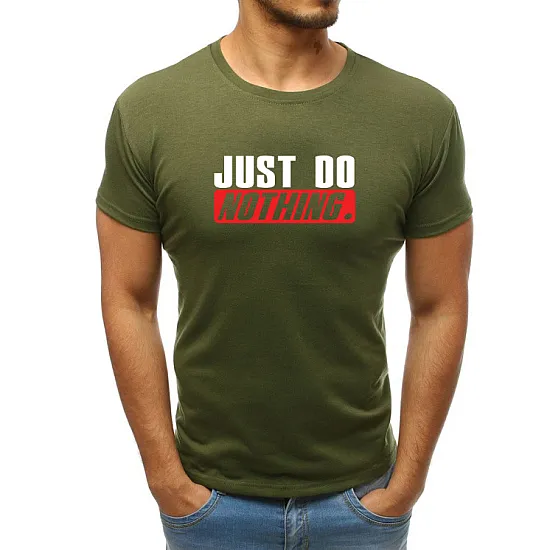 Khaki mens t-shirt Just do nothing JS/712005