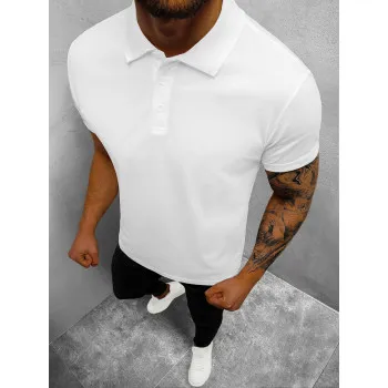 Vīriešu balts polo krekls Casual