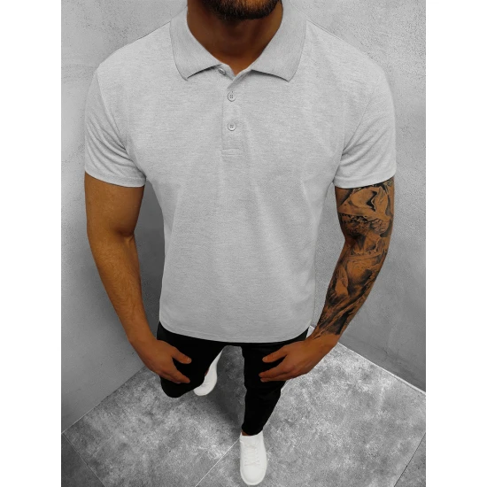 Vīriešu gaiši pelēks polo krekls Casual JS/8T80/2