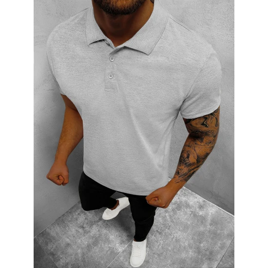 Vīriešu gaiši pelēks polo krekls Casual JS/8T80/2