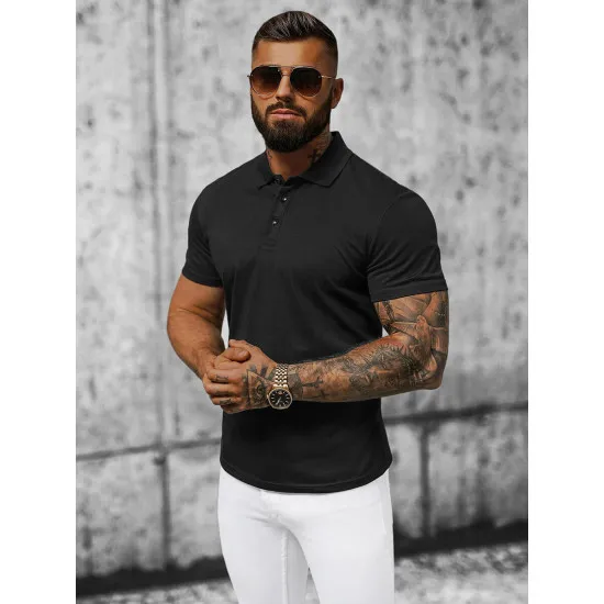 Vīriešu melns polo krekliņš Casual JS/8T80/3