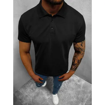 Vīriešu melns polo krekls Casual