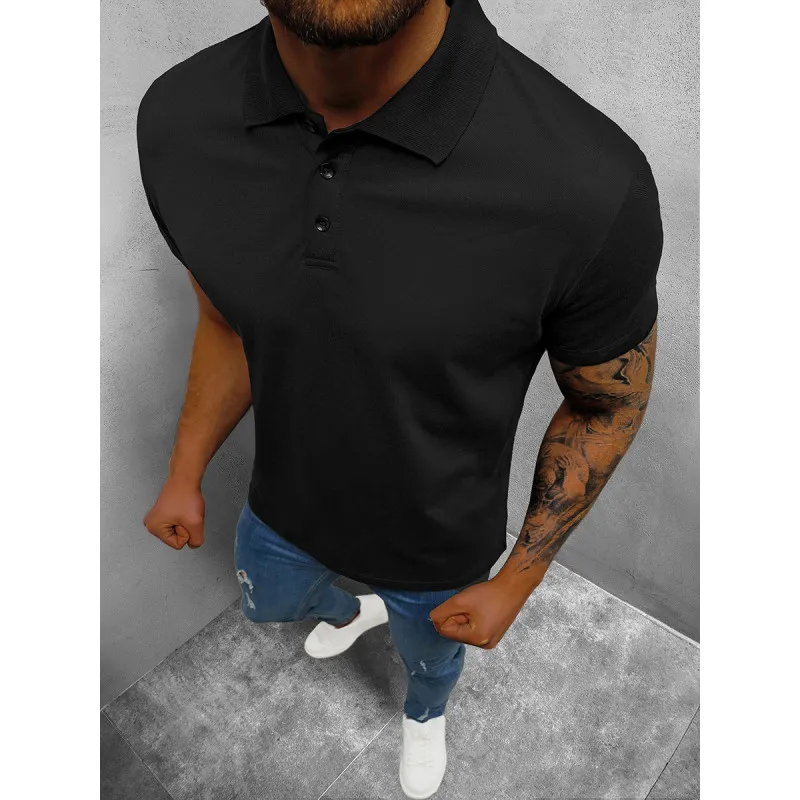 Vīriešu melns polo krekls Casual POLO T-krekls