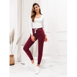 Sieviešu bordo krāsas ikdienas bikses Lilit