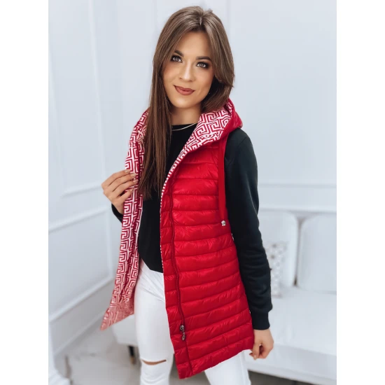 Sarkana divpusēja veste ar kapuci Kristine TY2667