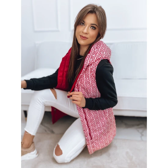 Sarkana divpusēja veste ar kapuci Kristine TY2667