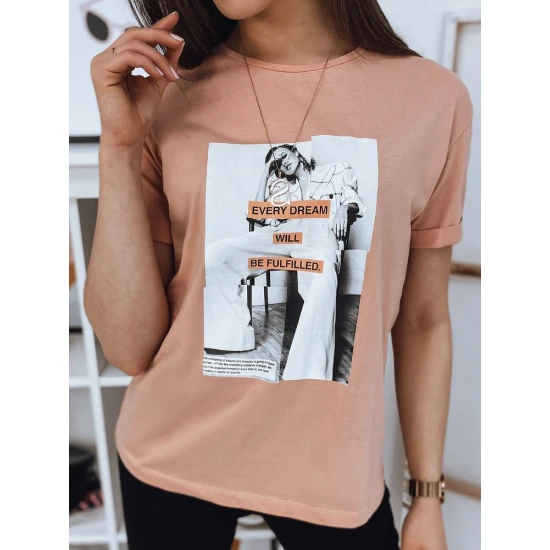 Akcija Sieviešu rozā t-krekls Dream RY1634