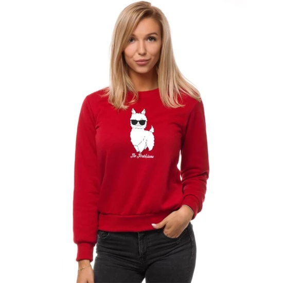 Bordo sieviešu džemperis ar kapuci No ProLama JS/W01 Premium