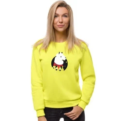 Dzeltens sieviešu džemperis ar kapuci Lama