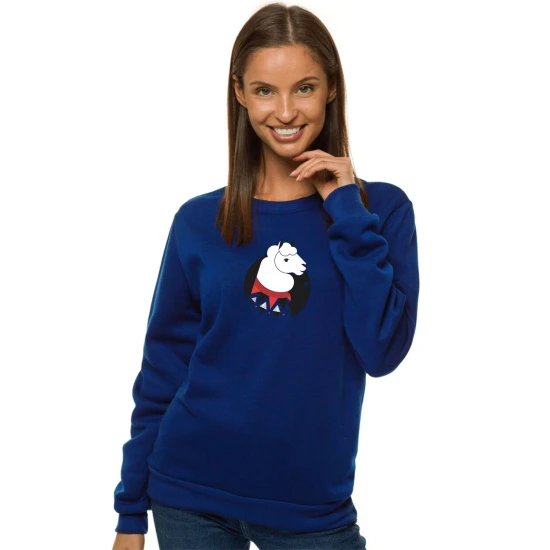 Tumši zils sieviešu džemperis ar kapuci Lama JS/W01 Premium