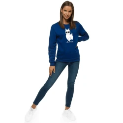 Tumši zils sieviešu džemperis ar kapuci No ProLama