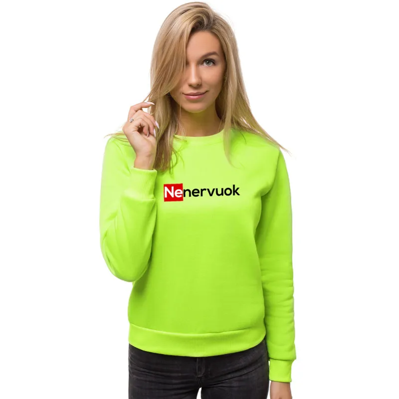 Moteriškas žalias neoninis džemperis Nenervuok JS/W01