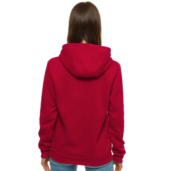 Bordo krāsas sieviešu džemperis ar kapuci Molin JS/W02